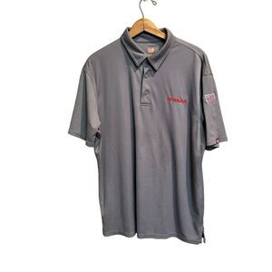 Nissan Men's Red‎ Kap Gray Polo Size Large Short Sleeve Work shirt